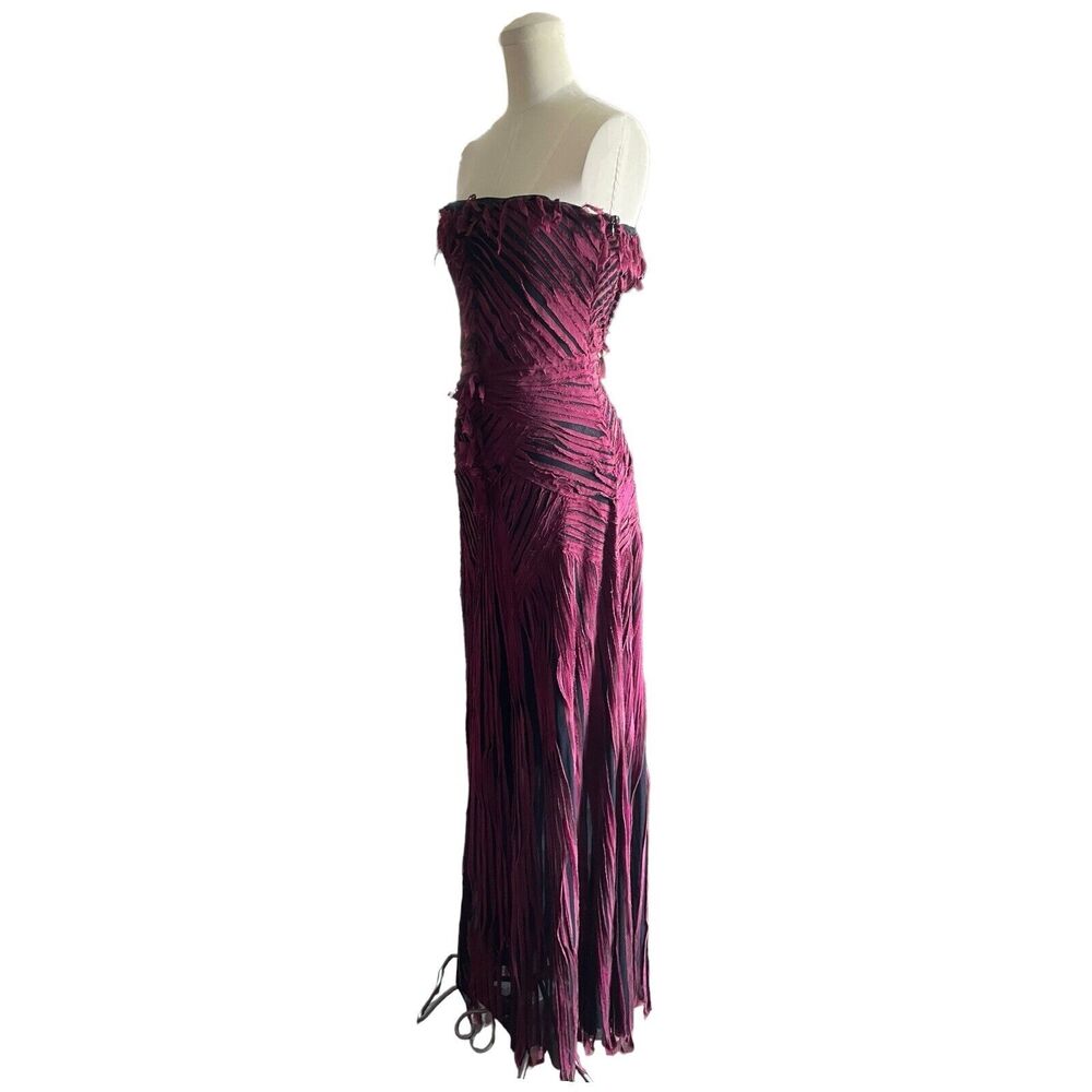 RARE Beatriz Camacho Black Sangria Strapless Column Gown Avant Garde Dress US 8 - Picture 2 of 5